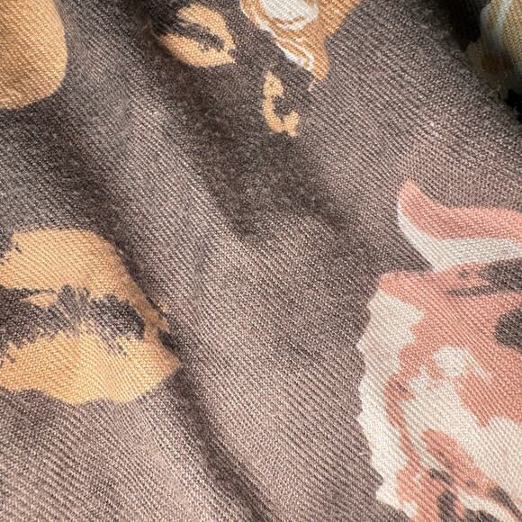 MixIt Women's One Size Fits All Gray Pink Floral Shawl Fall Winter Spring Casual - Picture 5 of 5